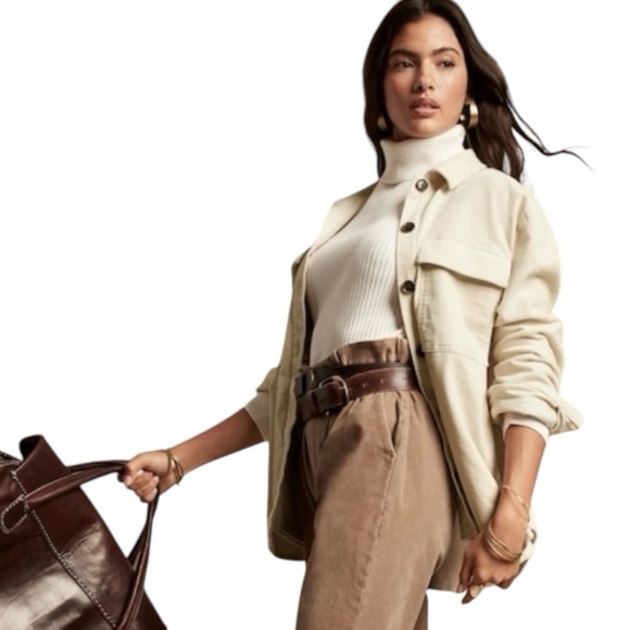 Banana Republic sz M Tall Corduroy Shacket - Picture 2 of 9